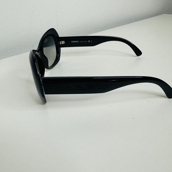 Vintage 80's Versace Black Modified Cat Eye Gray Lense Sunglasses MOD737COL852 - Picture 4 of 12